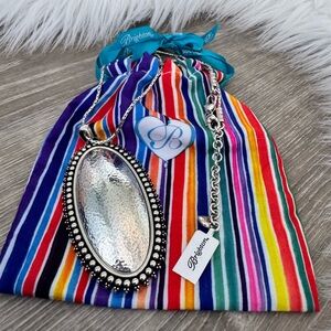💞BRIGHTON Rare Telluride Convertible Long Statement Necklace Hammered Pendant